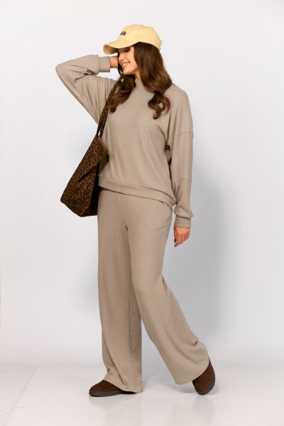 Брюки, свитшот LEANNA-STYLE 9021 серо-бежевый - фото 6