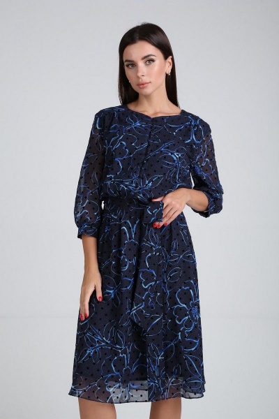 Платье Moda Versal П2318 синий - фото 3
