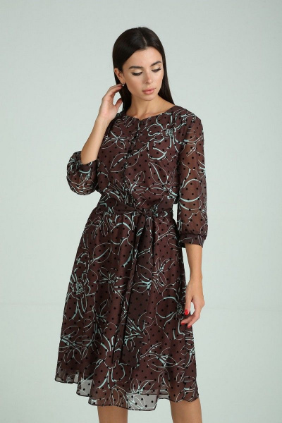 Платье Moda Versal П2318 коричневый - фото 5