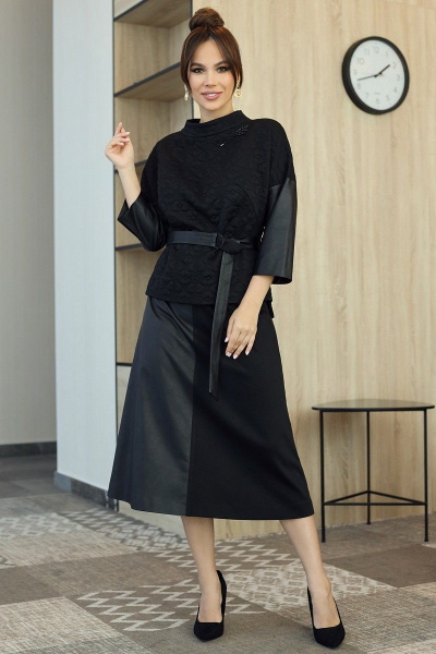 Блуза, топ, юбка Мода Юрс 2709 черный - фото 1