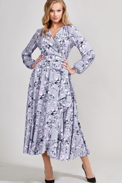 Платье Teffi Style L-1417 сизый - фото 3