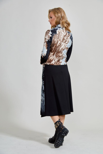 Жакет, юбка Teffi Style L-1533 черный+кристаллы - фото 3