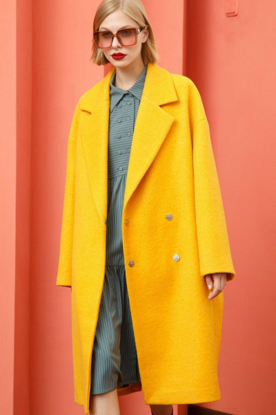 Пальто Lokka 828 желтый - фото 4