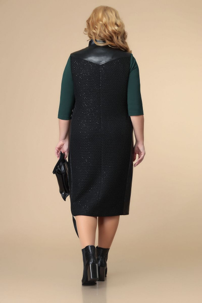 Жилет, платье Romanovich Style 3-2212 черный\зеленый - фото 4