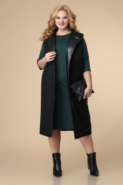 Жилет, платье Romanovich Style 3-2212 черный\зеленый - фото 3
