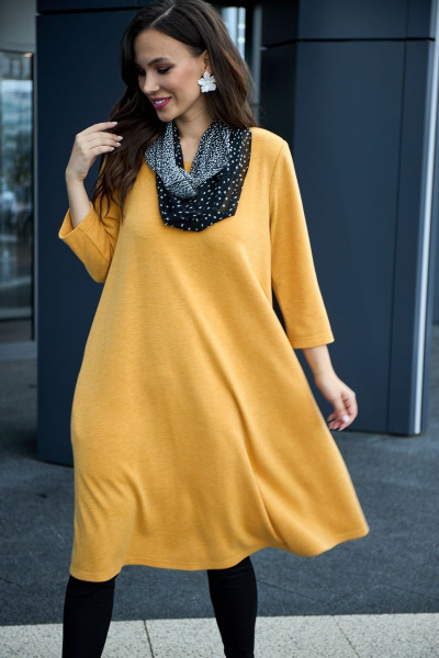 Платье, шарф Anastasia 495+шарфик горчица - фото 5