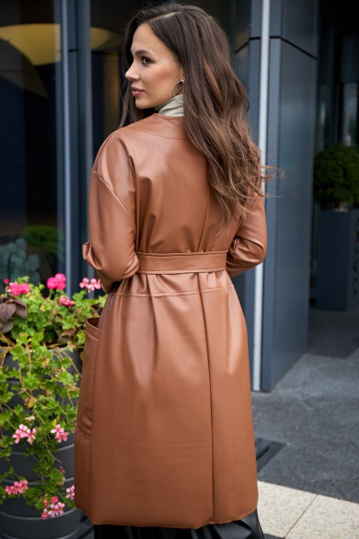 Пальто ANASTASIA MAK 929 коричневый - фото 4