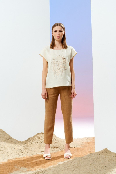 Блуза, брюки Prestige 4112/170 светло-коричневый - фото 4