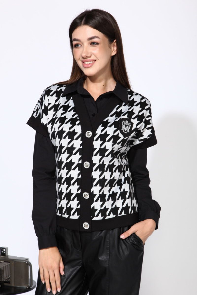 Жилет, рубашка Karina deLux М-9936Б черно-серый - фото 1