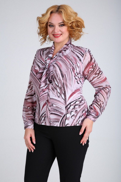 Блуза SOVITA M-110 розово_бордовый_принт - фото 4