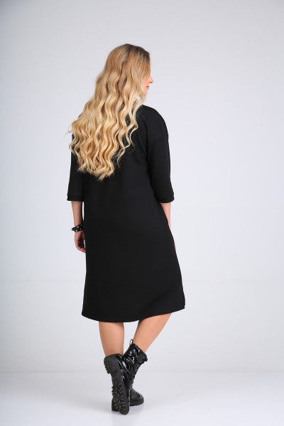 Платье SandyNa 130110 серо-черный - фото 3