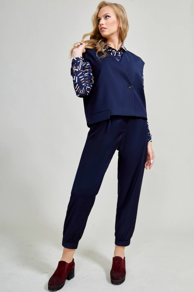 Блуза Teffi Style L-1597 синий - фото 5