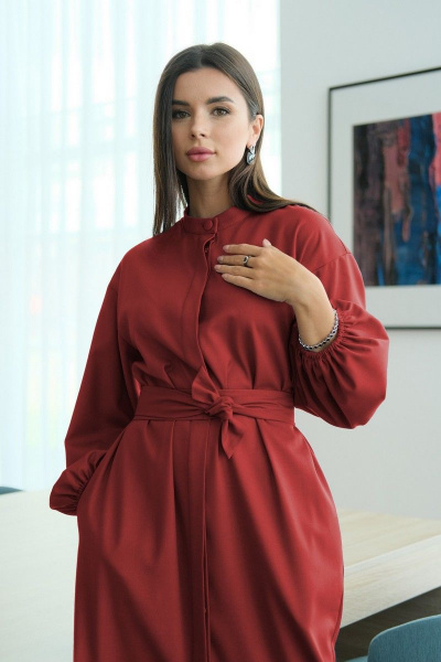 Платье LadisLine 1266 красный - фото 2