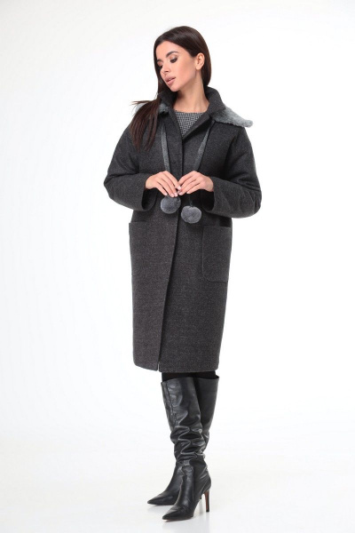 Воротник, пальто, платье T&N 7110 графит-серый - фото 8