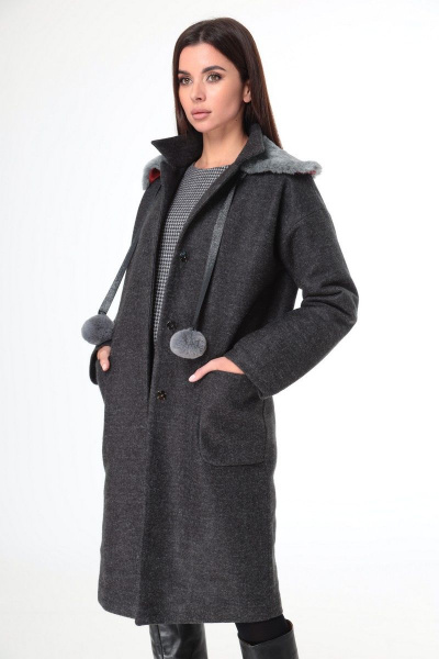 Воротник, пальто, платье T&N 7110 графит-серый - фото 7