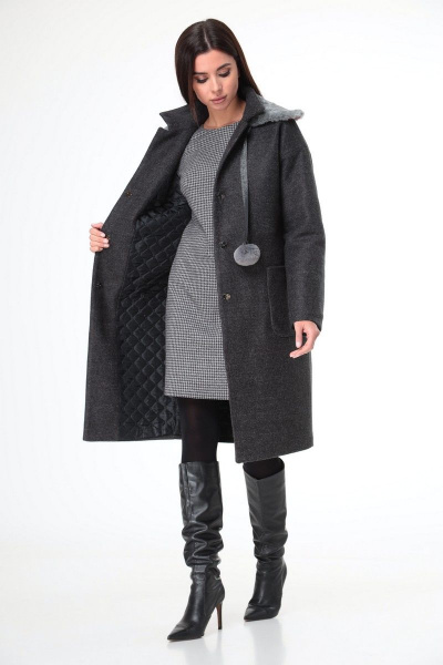 Воротник, пальто, платье T&N 7110 графит-серый - фото 1
