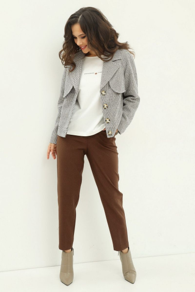 Блуза, брюки, куртка Магия моды 2010 серый+шоколад - фото 2