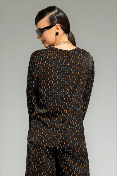 Блуза, брюки Магия моды 2009 черный+ желтый_принт - фото 4