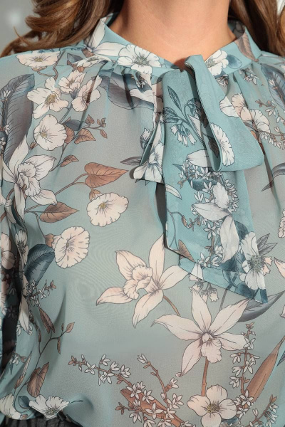 Блуза LeNata 11589 на-зеленом-цветы - фото 3