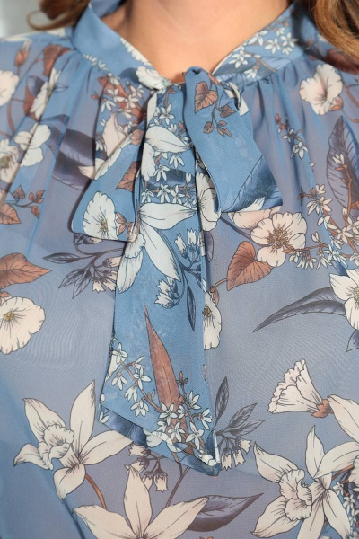 Блуза LeNata 11589 на-синем-цветы - фото 3