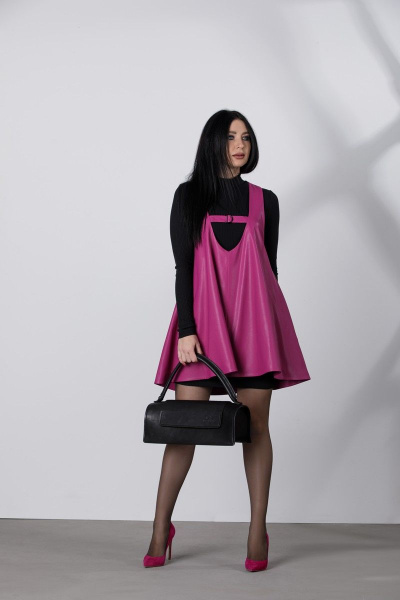 Платье, сарафан ElPaiz 723 розовый-черный - фото 1