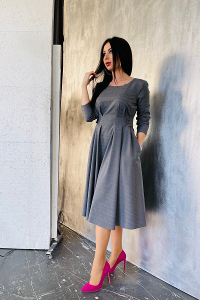Платье ElPaiz 705 серый - фото 5