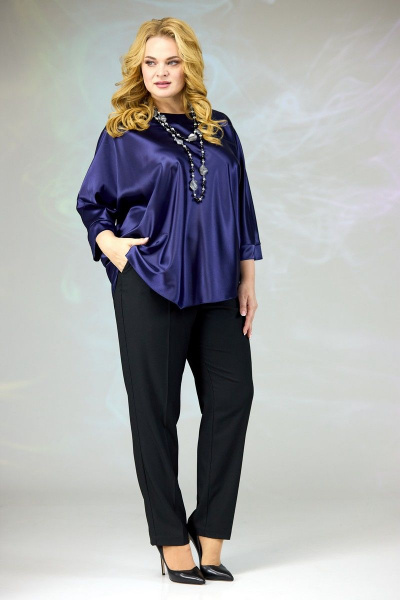 Блуза, брюки Angelina & Сompany 590 темно-синий - фото 3