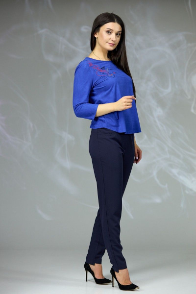 Блуза, брюки Angelina & Сompany 617/2 синий-темно-синий - фото 2