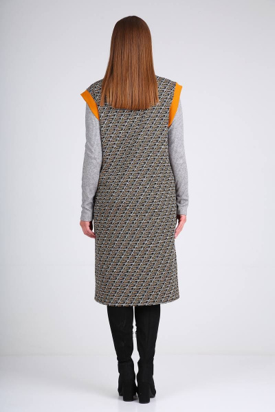 Джемпер, платье Viola Style 5492 серый_-_оранжевый - фото 4