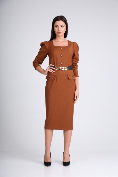 Платье SandyNa 130115 орехово-коричневый - фото 1