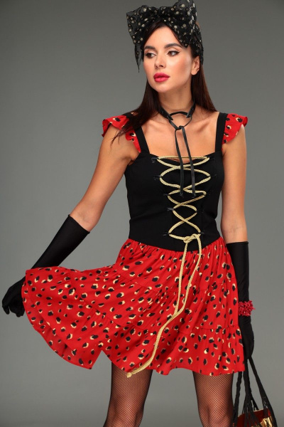 Платье, шарф T&N 03-Дракулаура черно-красный - фото 3