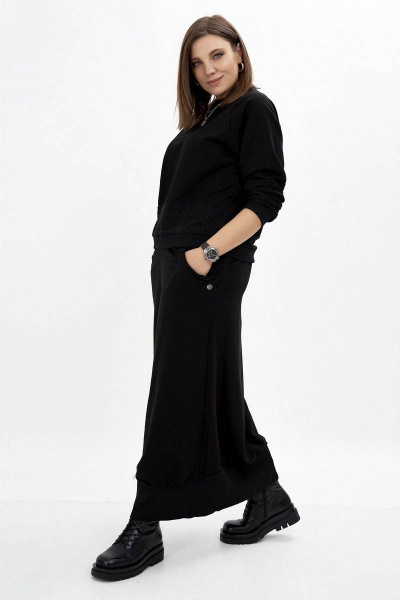 Свитшот, юбка GRATTO 1116 черный - фото 3