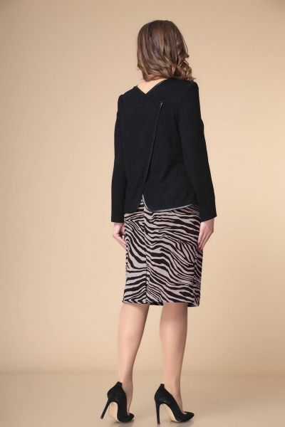 Джемпер, юбка Romanovich Style 2-1432 черный/коричневый - фото 3