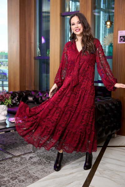 Платье Anastasia 713 т.красный - фото 3