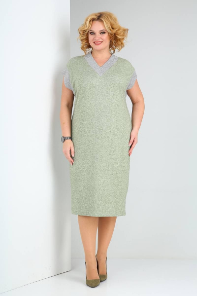 Кардиган, платье Viola Style 5491/1 зеленый - фото 3