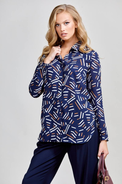 Блуза Teffi Style L-1596 синий - фото 1