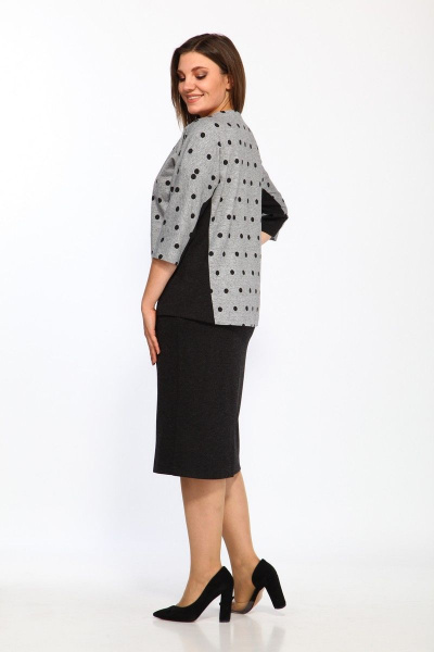 Джемпер, юбка Lady Style Classic 1374/4 черный-серый - фото 3