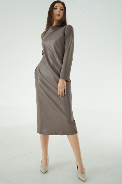 Платье, ремень MALI 421-104 тирамису(какао) - фото 4