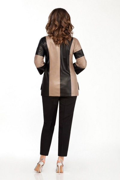 Блуза, брюки TEZA 2060 бежевый-черный - фото 2