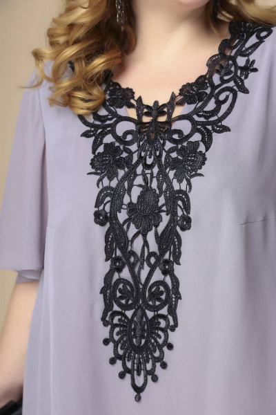 Платье Romanovich Style 1-2231 серый/черный - фото 3