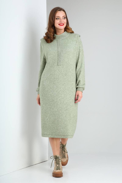 Платье Viola Style 0985 зеленый_меланж - фото 1