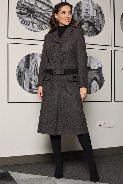 Жакет, юбка Мода Юрс 2511-1 серый - фото 1