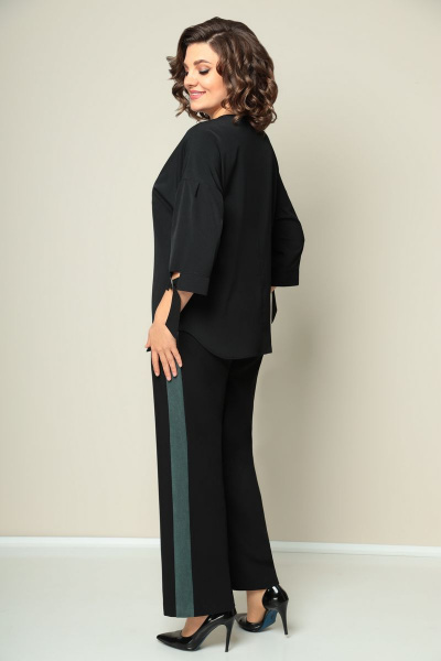 Блуза, брюки, жилет VOLNA 1203 мятно-зеленый+черный - фото 5