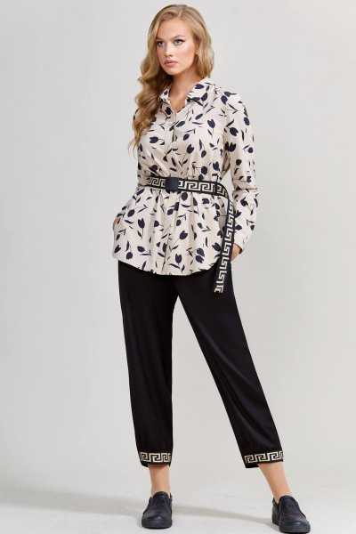 Блуза Teffi Style L-1596 бежевый - фото 6