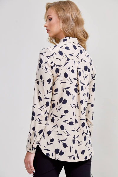 Блуза Teffi Style L-1596 бежевый - фото 4