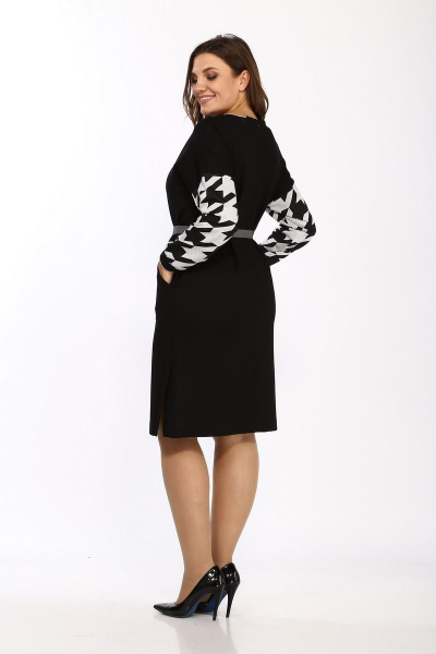 Платье Lady Style Classic 2421 черный-серый - фото 3