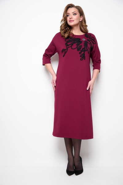 Платье Michel chic 2076 бордовый - фото 1