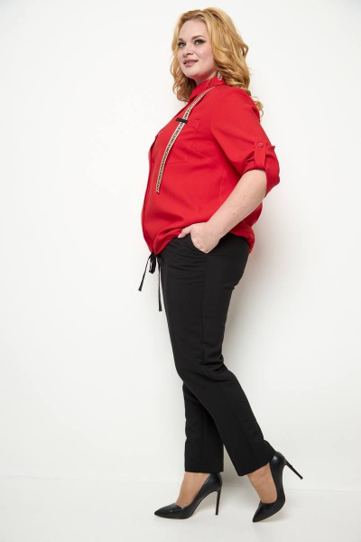 Блуза, брюки Michel chic 1269 красный/черный - фото 2