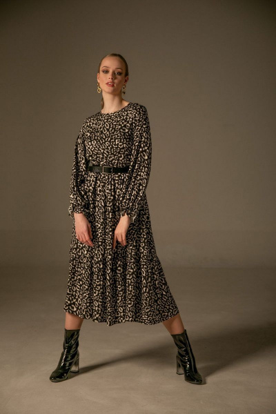 Платье Ertanno 2123 черный,кремовый - фото 5