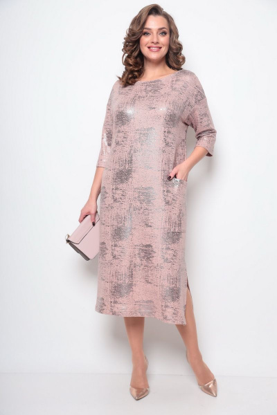 Платье Michel chic 2074 розовое-золото - фото 1